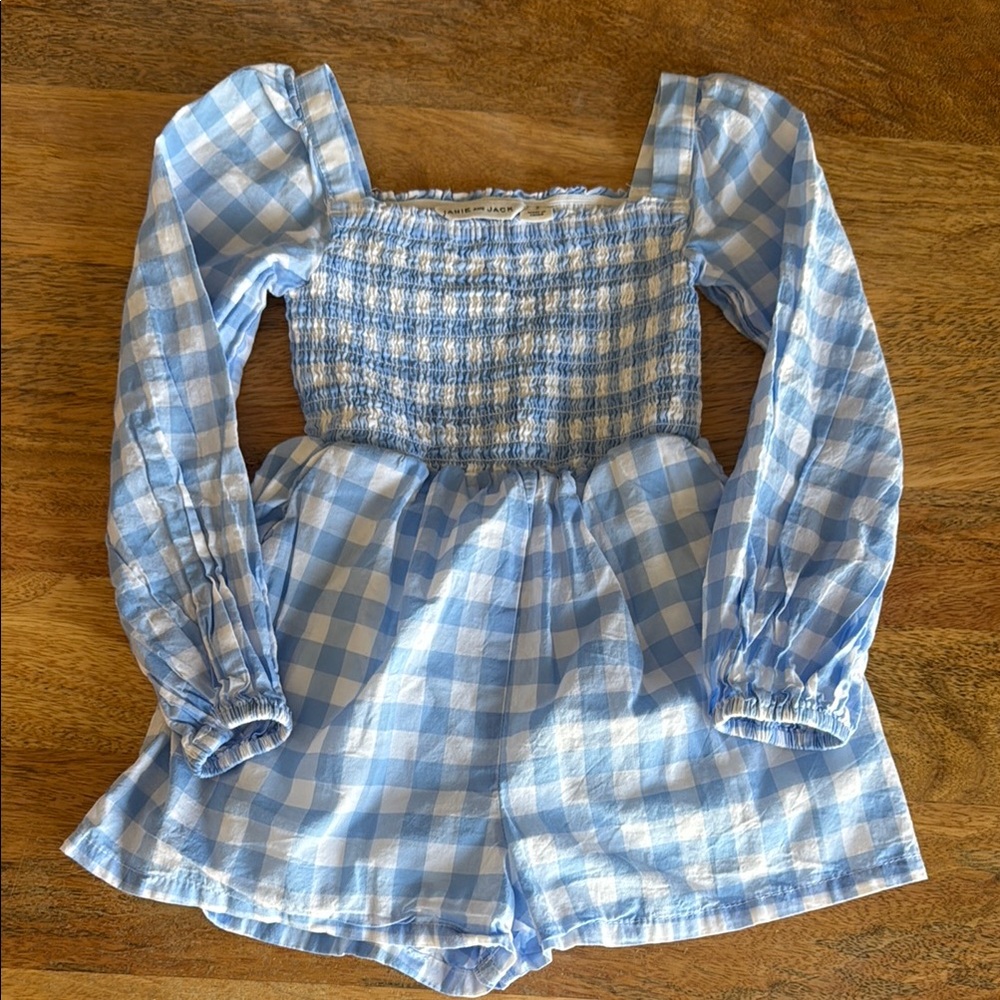Blue Gingham Kids Romper - Perfect for Easter!